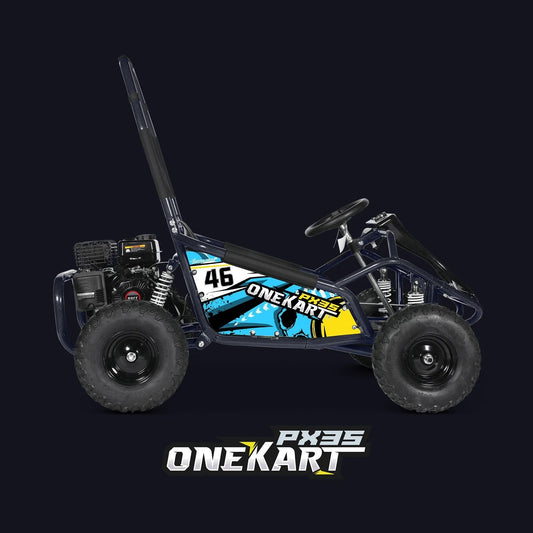 Kids 98cc Petrol Go Kart Buggy 4 Stroke Off Road Tyres OneKart PX3S Ride on
